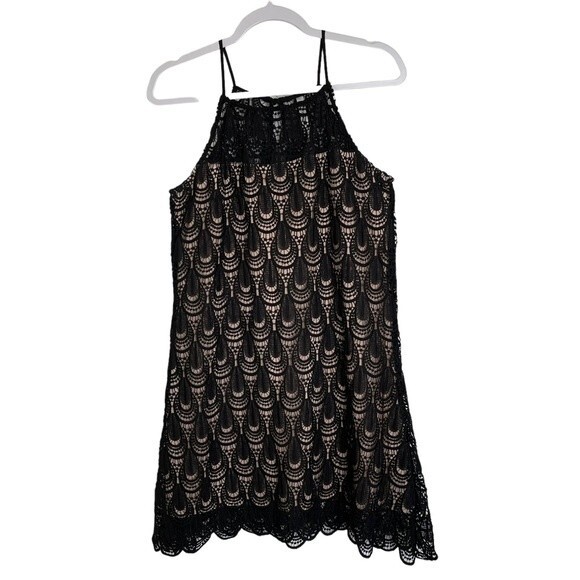 RNB Dresses & Skirts - RNB Crochet Overlay Black Dress Witchy Goth Grunge Whimsigoth Party Cocktail Lrg